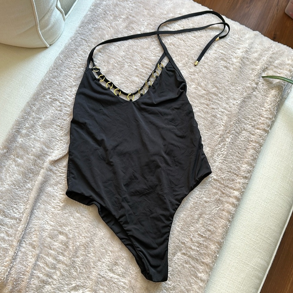 Beach Bunny Black One Piece, size M